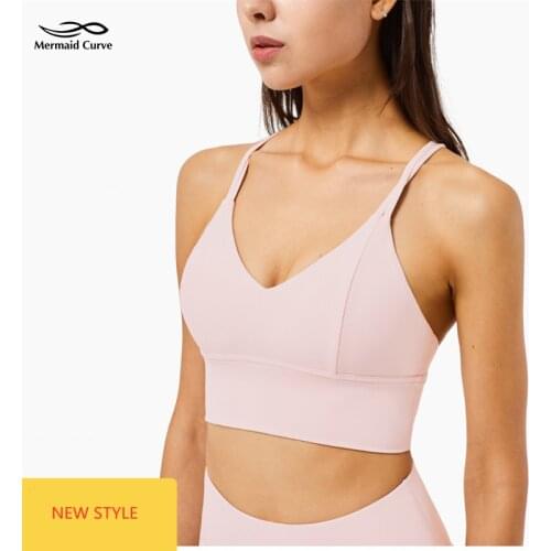Mermaid curve Like a Cloud Bra Long Line Yoga Bras Top High Support B/C Cup Workouts Sports Bras Sweat Wicking Fitness Crop Top