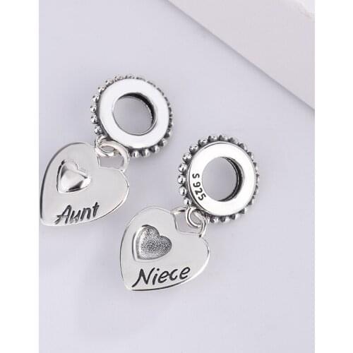 925 Sterling Silver Beads Heart-Shaped Separation Dangle Charms Fits Snake Chain Bracelets Fashion Female DIY Beads For Pandora