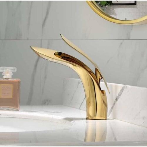 Bathroom Basin Faucet Gold/Chrome/White/Black/ Brass Mixer solid copper Luxury North Europe style Tap Sink Taps Basin Faucet