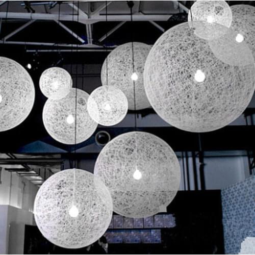 Hemp Round Ball Modern Pendant Lamp Random Ceiling Light Chandelier Art LED Suspension Lamps Fixture PA0033