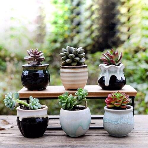 Succulent Plant Pot Creative Ceramic Plant Flower Pot Garden Home Office Decor Planter Flower Pot Office Desktop Plant Supplies