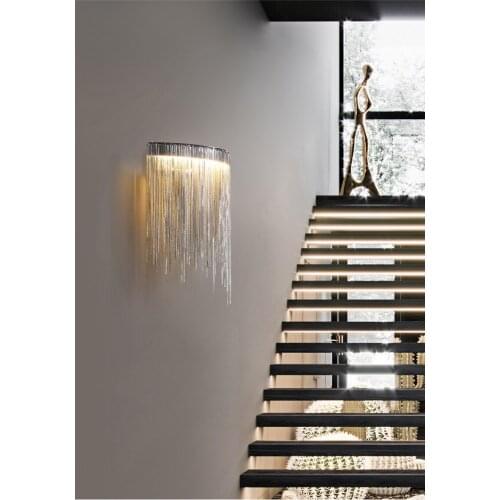 LED Sconce Wall Lighting Classic Aluminum Chain Wall Lamp Luxury Chain Light Bedroom Light Dining Room Light Hotel Sconces Lamp