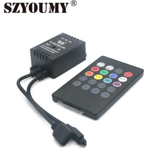SZYOUMY 20 Keys Music Voice Sensor Controller RGB 3528 5050 LED Strip light RGB Sound IR Remote Control Practical Home Party