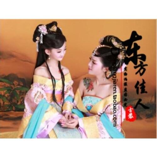 TaoHuaHanLu Beautiful Peach Blossom Gorgeous Tang Parent-Child Costume Sets Mother-Daughter Photography Clothing Sets