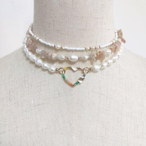 2020 New Bohemian Beaded Necklace Natural Stone Freshwater Pearl Mix And Match Design Ladies Trendy Charm Jewelry Party Gifts