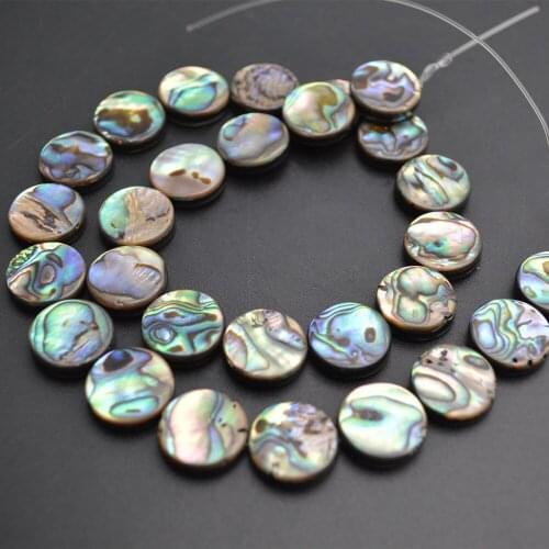 10mm Natural Abalone Shell Flat Round Coin Shape Beads for Fashion Jewelry Design 5 strands per lot Free Shipping