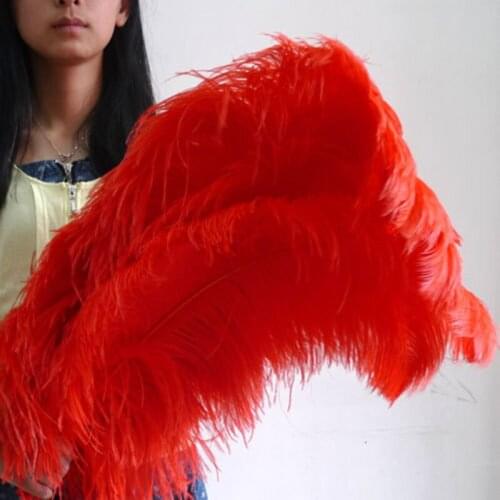 Hot Sale 10 pcs Red "Thick Stem" Male Ostrich Feathers 28-30inches/70-75cm Wedding Birthday Christmas Decoration