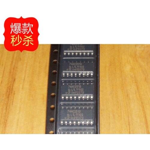 10PCS New original authentic 74HC251 74HC251D SOP-16 8 input multiplexer tristate