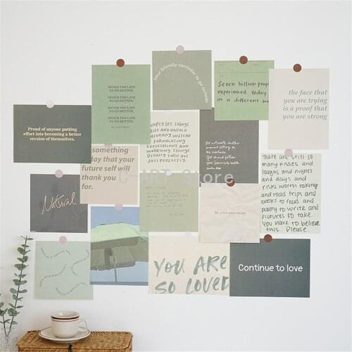 16 Pcs Literary Fresh Feeling Gift Stickers Photo Wall Decoration Photography Props Ins Style Wall Sticker Card Art Home Decor