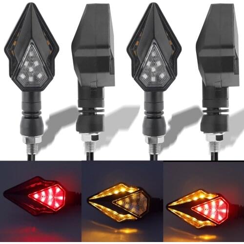 Motorcycle LED Turn Signal Light 2 Pairs Universal Indicator Flasher Lights Flexible Amber Blinker Lamp Light for Moto motorbike