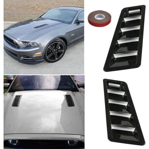 2pcs/Set Black Bonnet Louver Air Vent Hood Panel Trim Fit for Ford Focus RS ST MK2 2004 2005 2006 2007 2008 2009 2010 2011-2015