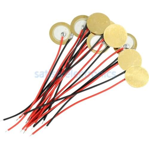 20PCS NEW 12mm Piezo Elements Sounder Sensor Trigger Drum Disc+wire copper