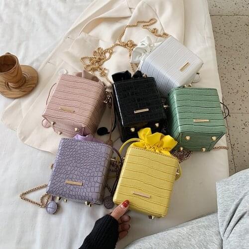 2020 fashion evening clutches and handbags crocodile pattern mini crossbody bag women with chain