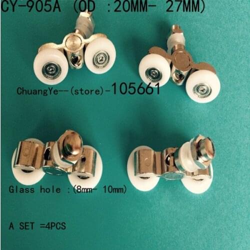 4 double Shower door rollers runners wheels pulleys pulleys
