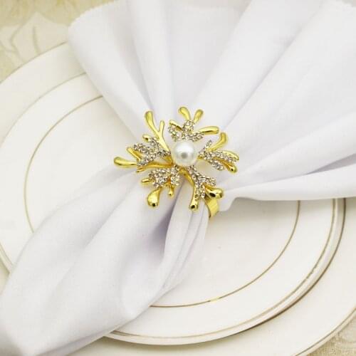 8pcs/lot New Antler Napkin Button Diamond Napkin Ring Christmas Day Party Napkin Ring Desktop Decoration
