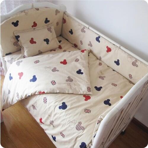 9PCS Cartoon Baby bedding sets protetor de berço cot bumper bedclothes Cartoon crib bedding ,4bumper/sheet/pillow/duvet