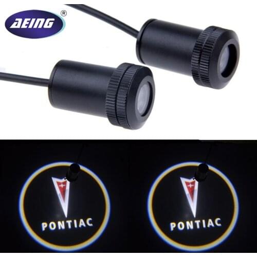AEING 2pcs Ghost Shadow Logo welcome Car White LED Door Light Laser Courtesy Slide Projector logo Emblem light For PONTIAC