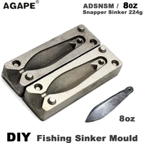 Agape DIY Fishing Snapper Sinker Mould ADSNSM/8oz Snapper Sinker 224g 1 Cavities