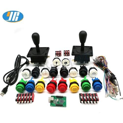 Arcade Joystick kit for Mame Zero Delay USB Encoder PC /PS3 Raspberry pi Happ style Joystick 28mm long buttons