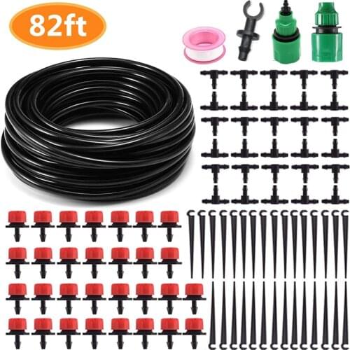5M/15M/25M DIY Drip Irrigation System Automatic Watering Garden Hose Micro Drip Garden Watering Kits with Adjustable Drippers