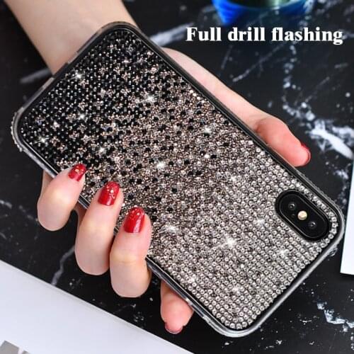 Glitter Crystal Phone Case For iPhone 12 12Mini 11 Pro MAX XSMAX XS XR X 7 8 6 6S Plus SE2020 Cover Coque Bling Gradient Cases