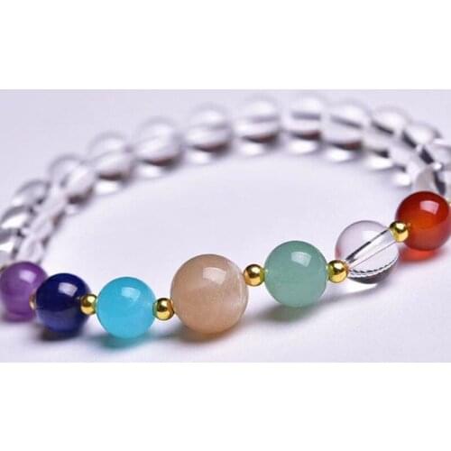 Bracelet white Clear Crystal Mix and Match faceted stone energy Stones DIY Making yoga Duobao bracelets