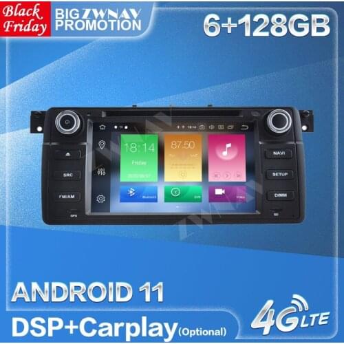Carplay 6+128G Android 11 Radio Receiver For BMW Serie3 E46 M3 1998-2006 Car GPS Multimedia Audio Stereo Video Player Head Unit
