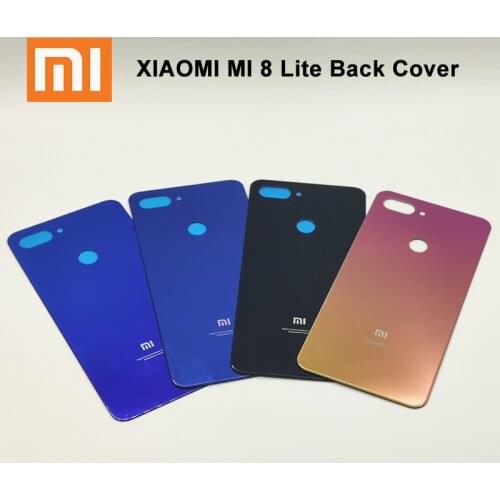 Xiaomi Mi 8 Lite Back Battery Cover Glass Rear Door Housing Cover Replacement for Xioami mi 8 lite Mi8 Lite Phone Case With Logo