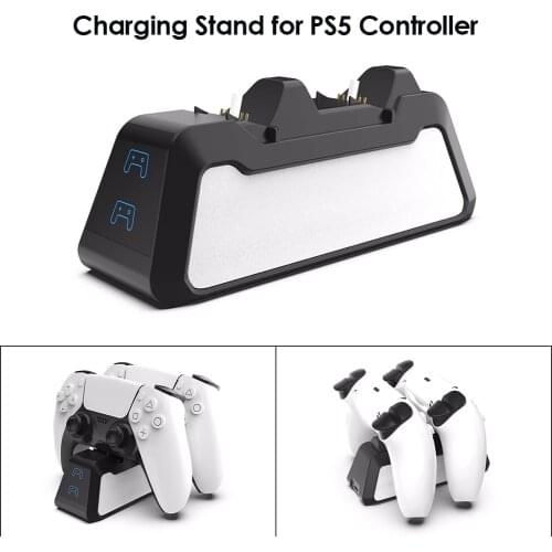 Dual Fast Charger for Sony PS5 Joystick Gamepad DualSense Charging Cradle Dock Station for Playstation5 Wireless Controller