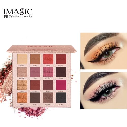 IMAGIC Professional 16 Color Long Lasting Waterproof Makeup Eyeshadow Palette Pigment Glitter