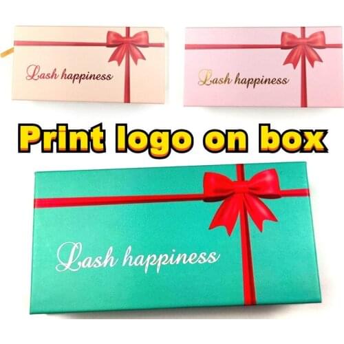 Lash Boxes Packaging Wholesale Bowknot New Empty Eyelash Packaging Box Rectangle Lashes Case Eyelashes Package print logo makeup