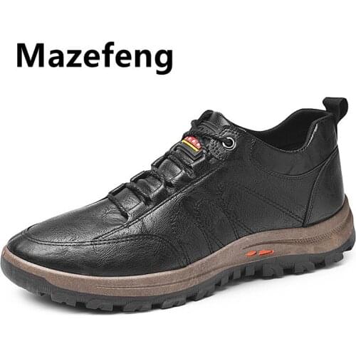 Men Shoes Winter Sneakers Medium-cut Boots Male Vintage Leather Handmade Boots Mens Sneakers Retro Frosty Boots Big Size 39-44