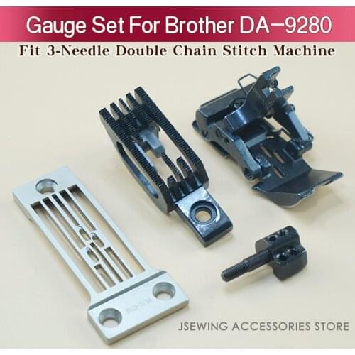Gauge Set For Brother DA-9280 Industrial 2-Needle Feed off the Arm Double Chain Stitch Sewing Machine Parts Thin Heavy Fabric