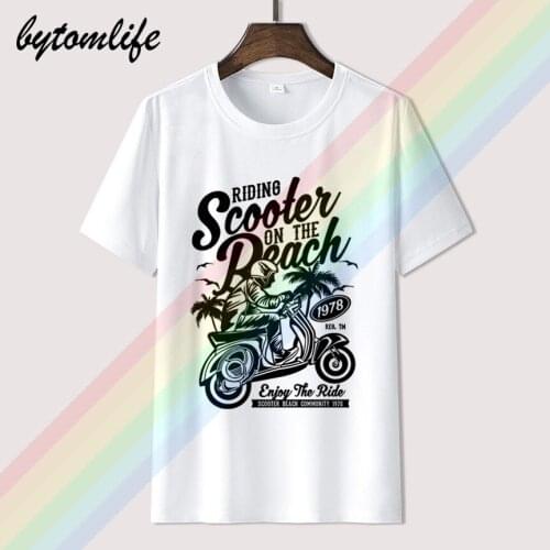 2018 New Fashion Women T-shirt T-shirt DONNA SCOOTER Beach Casual Cute T-shirt