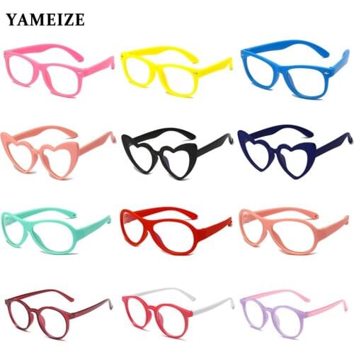 YAMEIZE Anti Blue Light Kids Glasses Boys Girls Flexible Soft Optical Frame Computer Gaming Clear Lens Blue Blocking Glasses