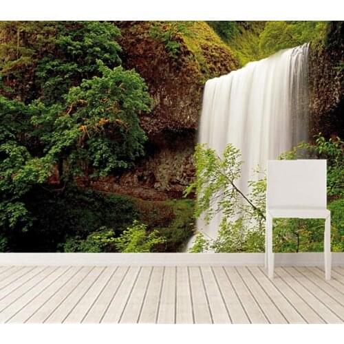 Custom 3d mural,Waterfalls Trees Silver Falls Nature papel de parede,hotel restaurant living room sofa TV wall bedroom wallpaper