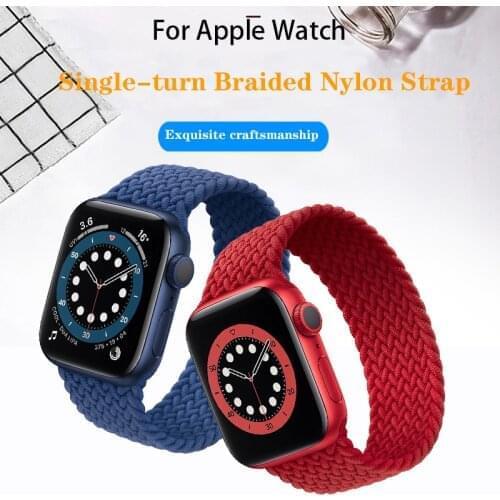 Official 1:1 Braided Solo Loop Strap for Apple Watch Band 44mm 40mm Watch Elastic Bracelet for iWatch Series 6 SE 5 4 3