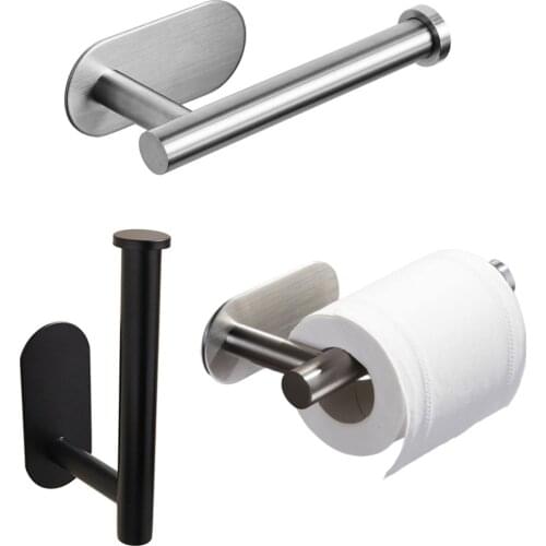 Self Adhesive Bathroom Toilet Roll Paper Holder Stand Kitchen Tissue Paper Tower Rack Wall Mounted Storage Rack Hanging Shelf