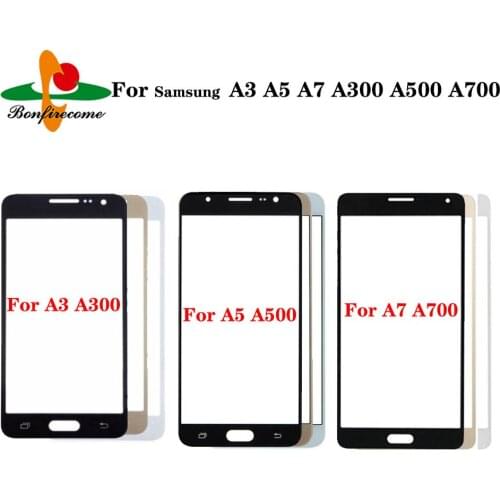 10Pcs\lot New For Samsung Galaxy A3 A5 A7 2015 A300 A500 A700 Touch Outer Glass LCD Front Touch Screen Glass Sensor Replacement