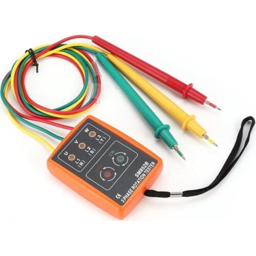 Phase tester 3 Phase Rotation Tester Phase Indicator Detector LED Buzzer Phase Sequence Meter Voltage Tester 60V~600V AC
