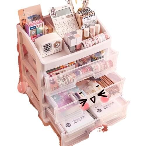 Bedroom dressing table cosmetic box family storage box drawer cabinet pearl box plastic fairy bedroom decoration