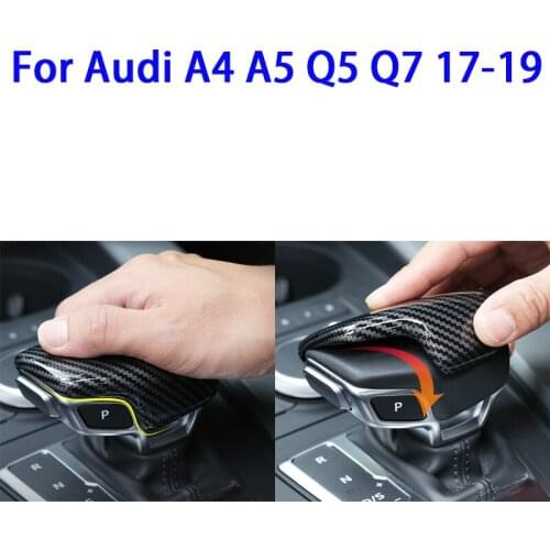 Carbon Fiber Style Gear Shift Knob Handle Cover For Audi A4 A5 Q5 Q7 4M1713139F