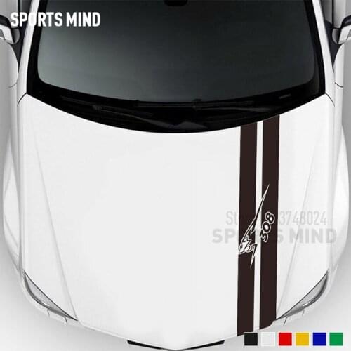 Sports Mind Vinyl Car Styling For Peugeot 308 SW Accessories Head Hood Bonnet Stripes Decals Stickers Graphics Car Sticker Decal