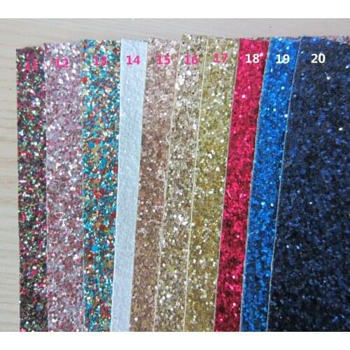 1pc A5 sheet 8" x 5.5" chunky glitter leather fabrric sheet Faux leather For craft & Sewing & bow DIY F0452A