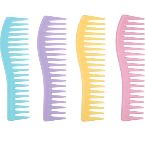 1PCS Wide Tooth Comb Plastic Comb Tangling Device Curling Hair Salon Hairdressing Comb Massage Curling Device
