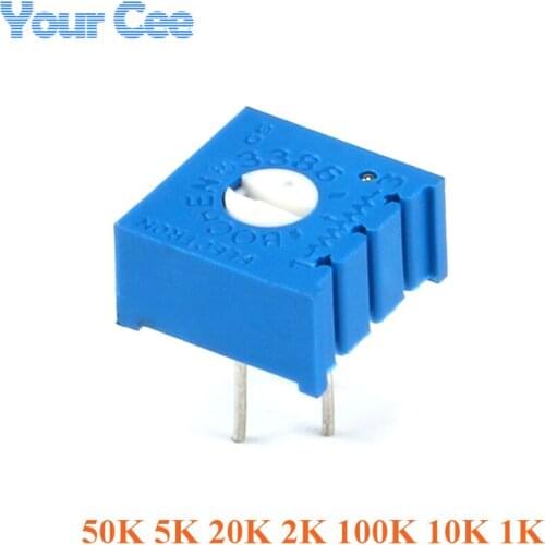 10 pcs 3386 Trimmer Potentiometer 3386P Variable Resistor Adjustable Resistance 1K 10k 100k 2k 20k 5k 50k
