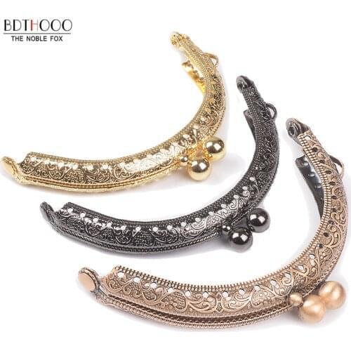 10pcs 8.5cm Coin Metal Purse Frame Making Kiss Clasp Lock for Clutch Bag Handle Handbag Accessories Bronze Tone Bags Hardware