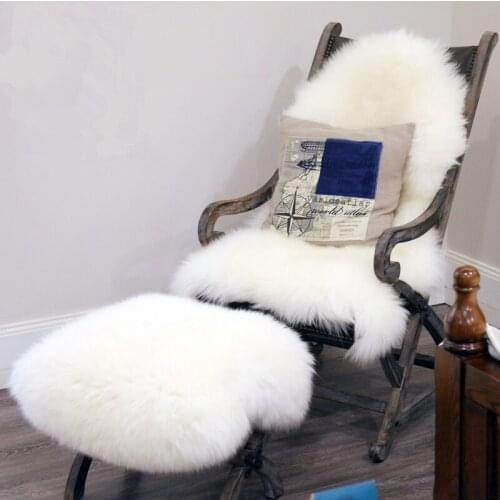 100% Real Sheepskin Wool Area Rugs Super Luxury Keep Warm Thicken Soft Shaggy and Carpet for Living Room Chair Cover Home Mats