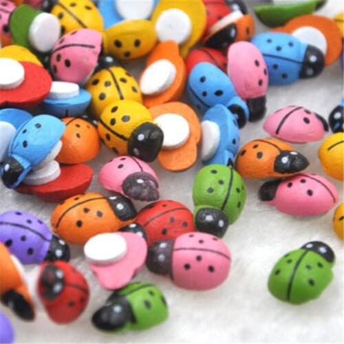 100pcs Mix Ladybug Stickers Easter Fridge Scrapbooking Buttons WB348