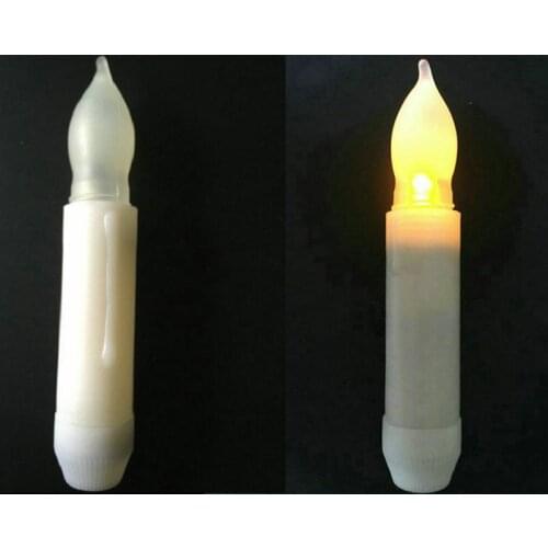 12PCS/LOT 4.5"battery operate wax Dipped Led Taper stick Candle Flameless Ivory tealight candle lamp party decor 11.5cm(H)-Amber
